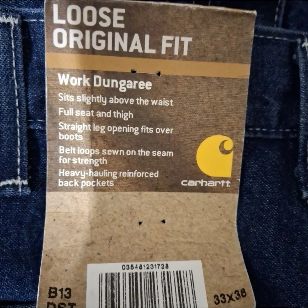 Carhartt Mens Carpenters Denim Jeans Loose Fit 33x36 NEW